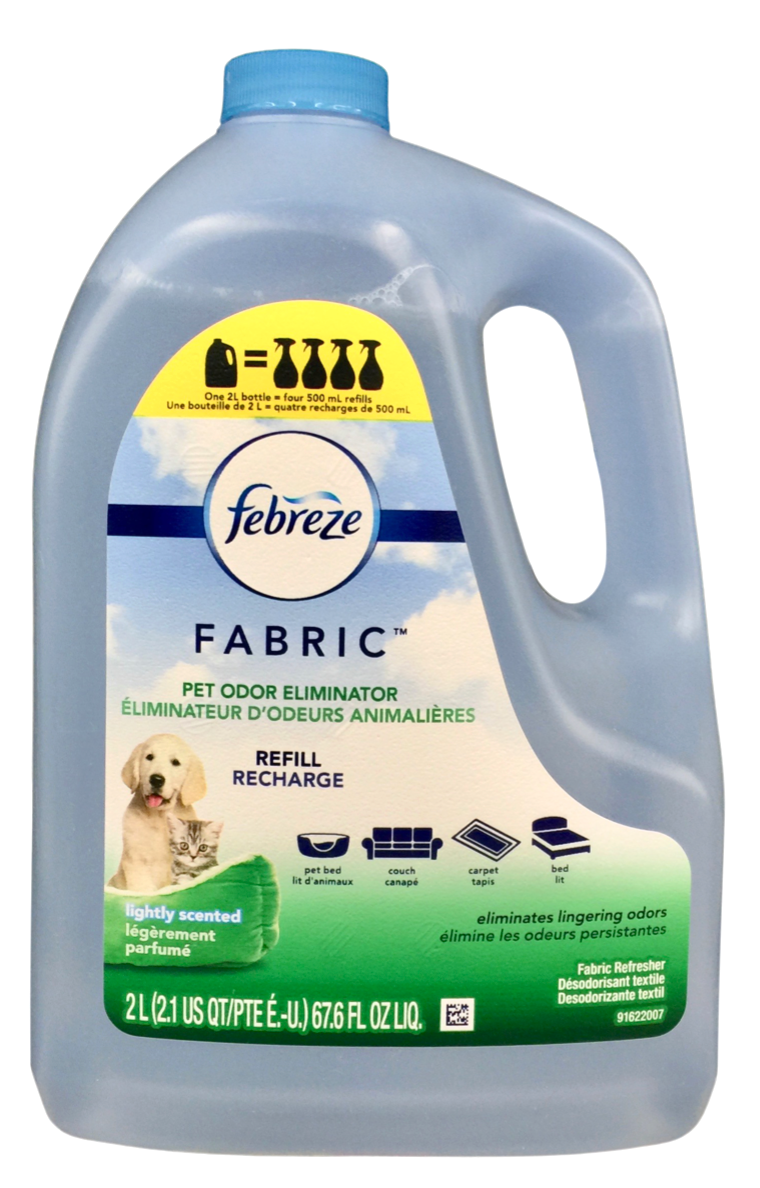 P&G 페브리즈 패브릭 파라벤/프탈레이트-프리 섬유 팻오도 (동물악취) 제거제 2L
