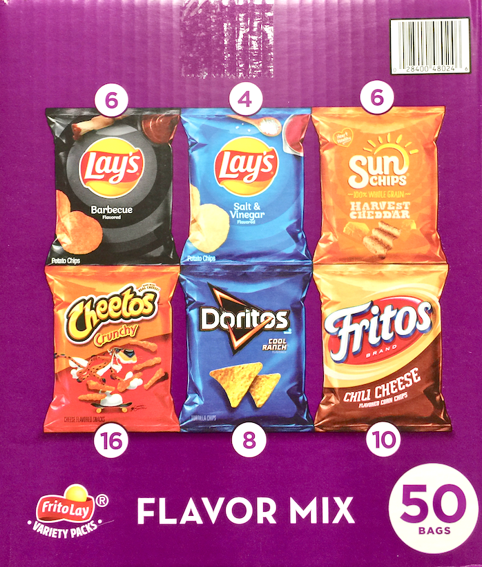 프리토레이 FritoLay 플레이버 믹스 6가지맛 50팩 (1.4kg)