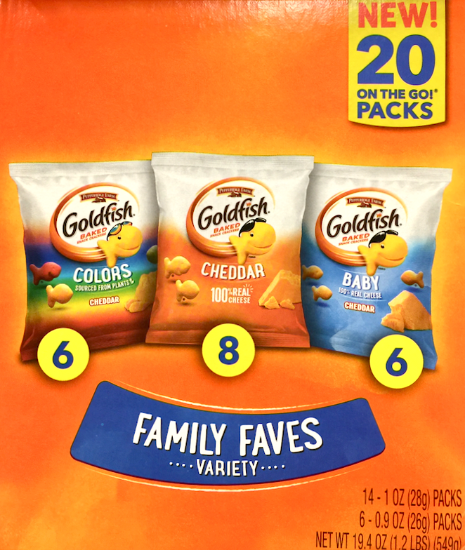 페퍼리지팜 Pepperidge Farm 골드피시 3가지맛 패밀리패이브 20ct (549g)