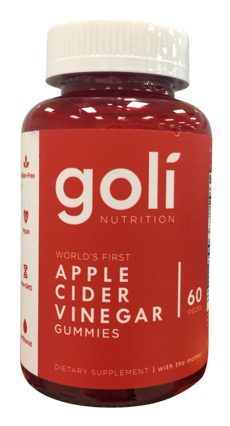 골리 Goli Non-GMO 젤라틴-프리 애플 사이다 식초 500mg 거미 60정
