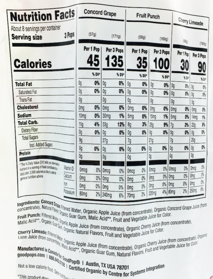 굿팝 GoodPop 유기농/Non-GMO 프리저 팝 20ct (887ml)