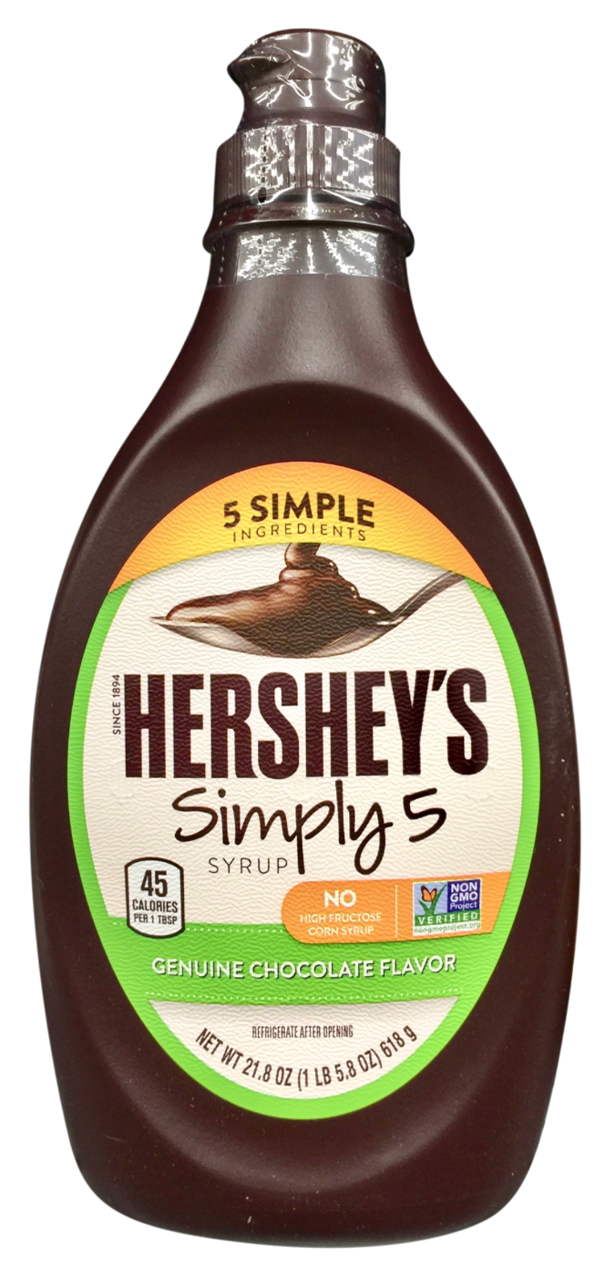 허쉬 Hershey's Non-GMO 심플리5 글루텐-프리 무지방 초콜렛 시럽 618g