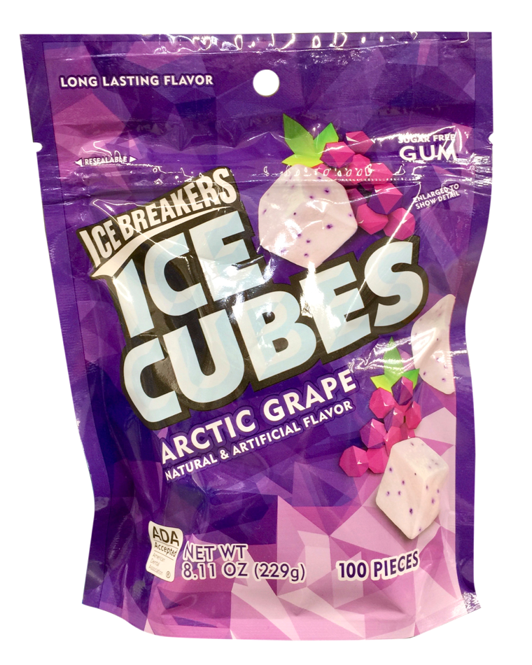 허쉬 아이스큐브 포도맛 무설탕 껌 100pc *ADA 승인*