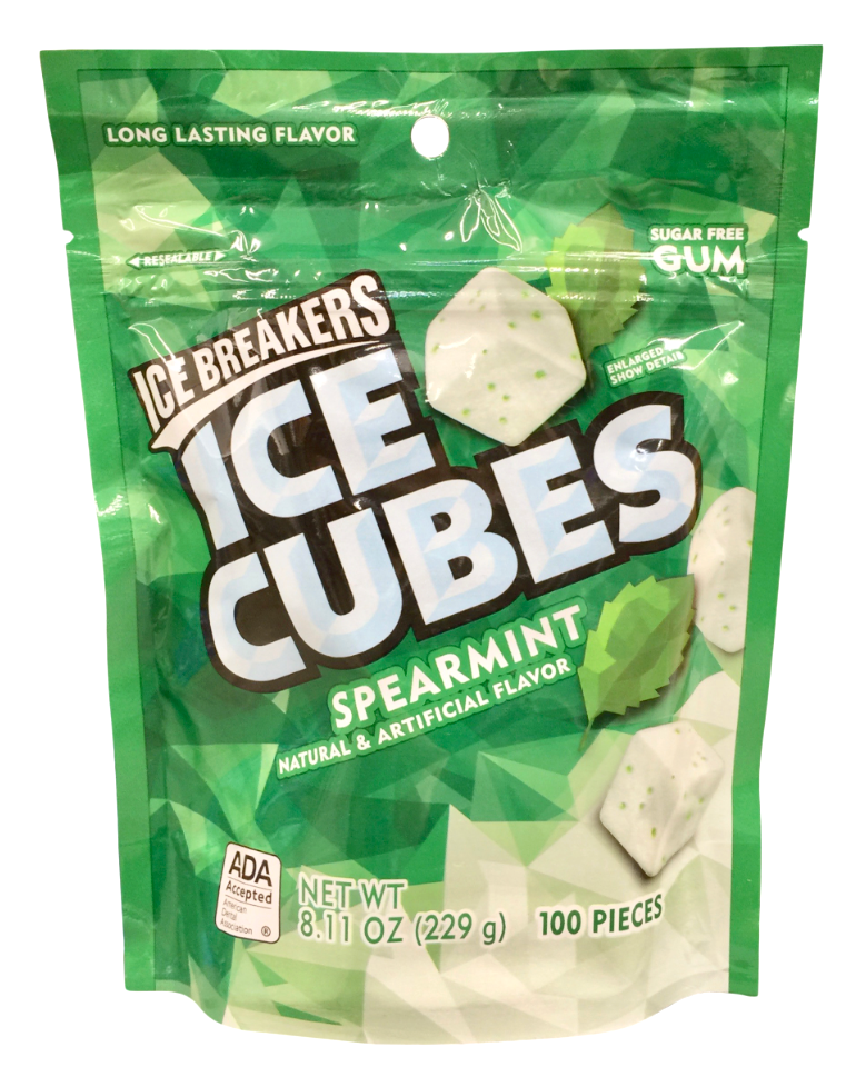 허쉬 아이스큐브 스피어민트 무설탕 껌 100pc *ADA 승인*