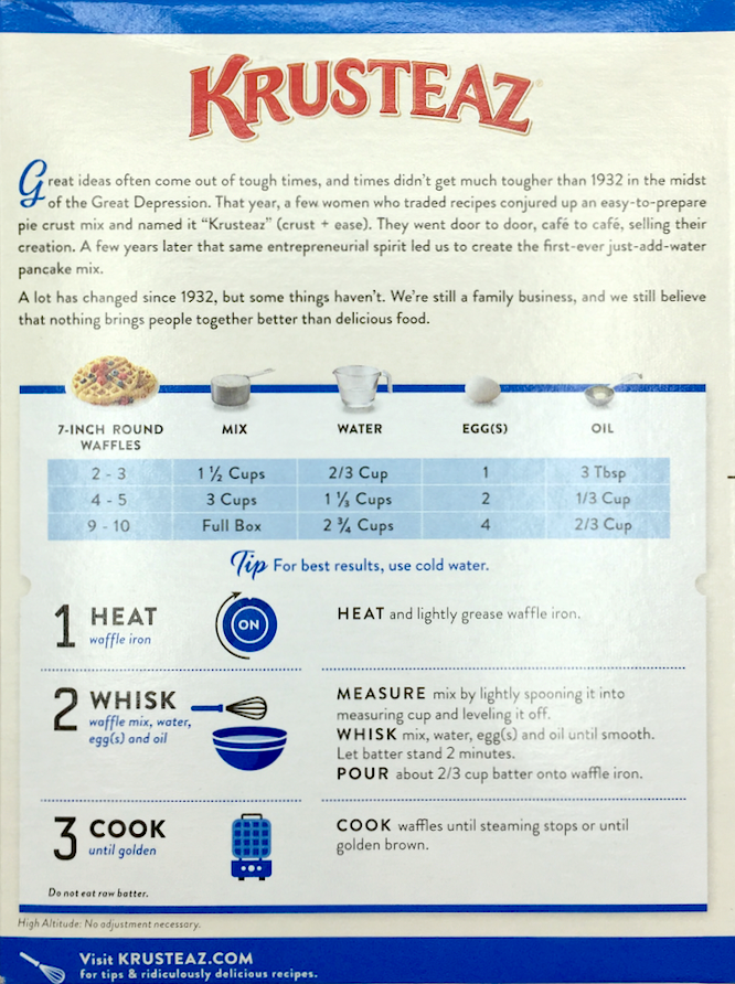 크러스티즈 Krusteaz 벨지안 와플 믹스 793g