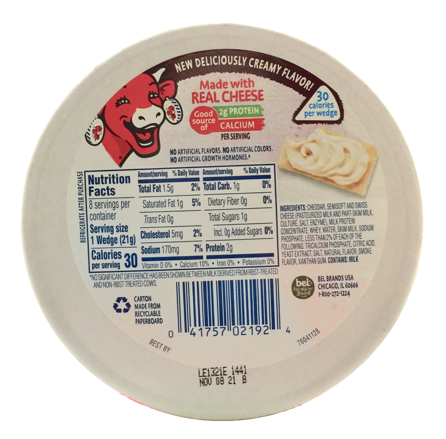 래핑카우 The Laughing Cow rBST-프리 에이지드 체다 베이컨 스프레드 170g