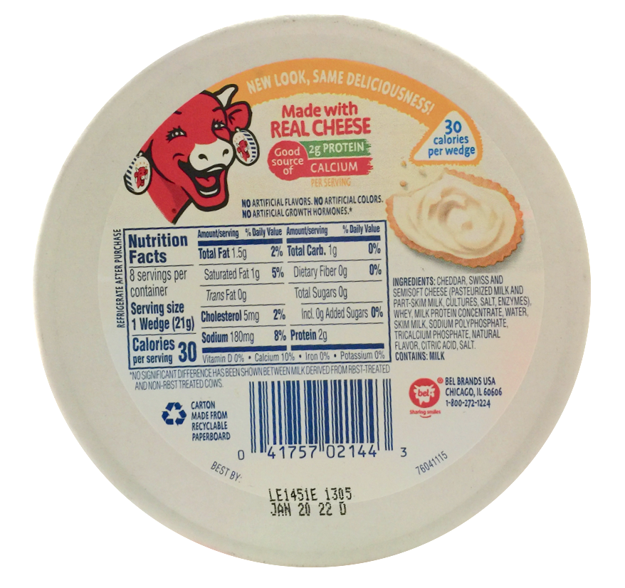 래핑카우 The Laughing Cow rBST-프리 에이지드 화이트 체다 스프레드 170g