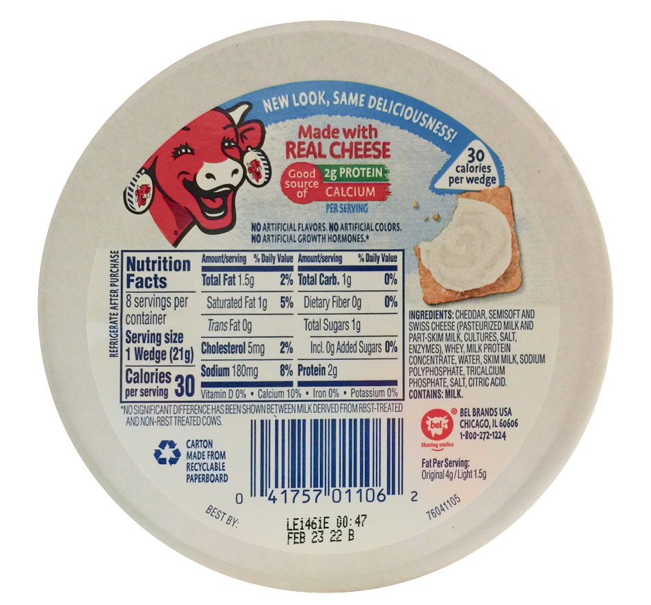 래핑카우 The Laughing Cow rBST-프리 크리미 라이트 치즈 스프레드 170g