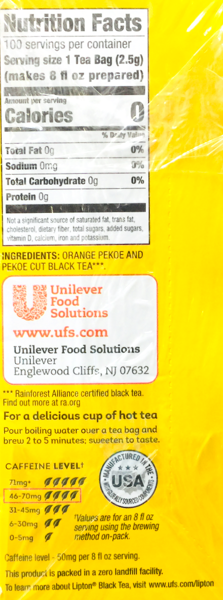 유니레버 Unilever 립튼 홍차 100티백