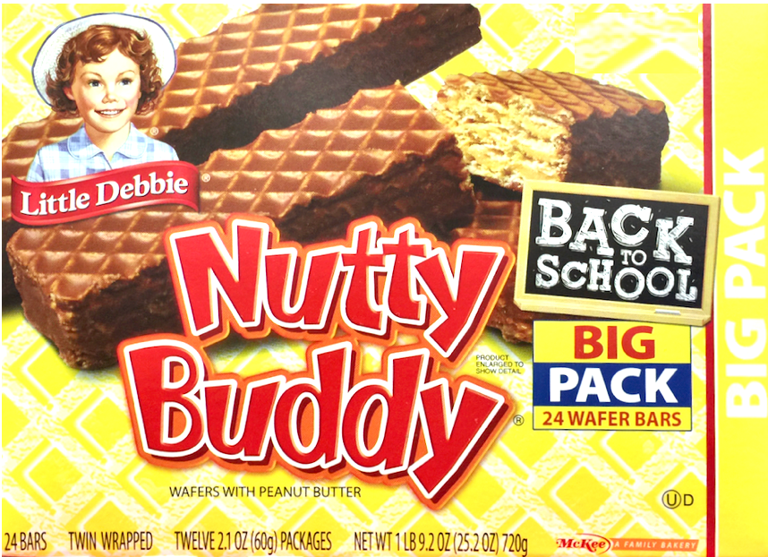 리틀데비 Little Debbie 너티버디 땅콩버터 웨하스 60g 12ct (720g) *Since 1964*