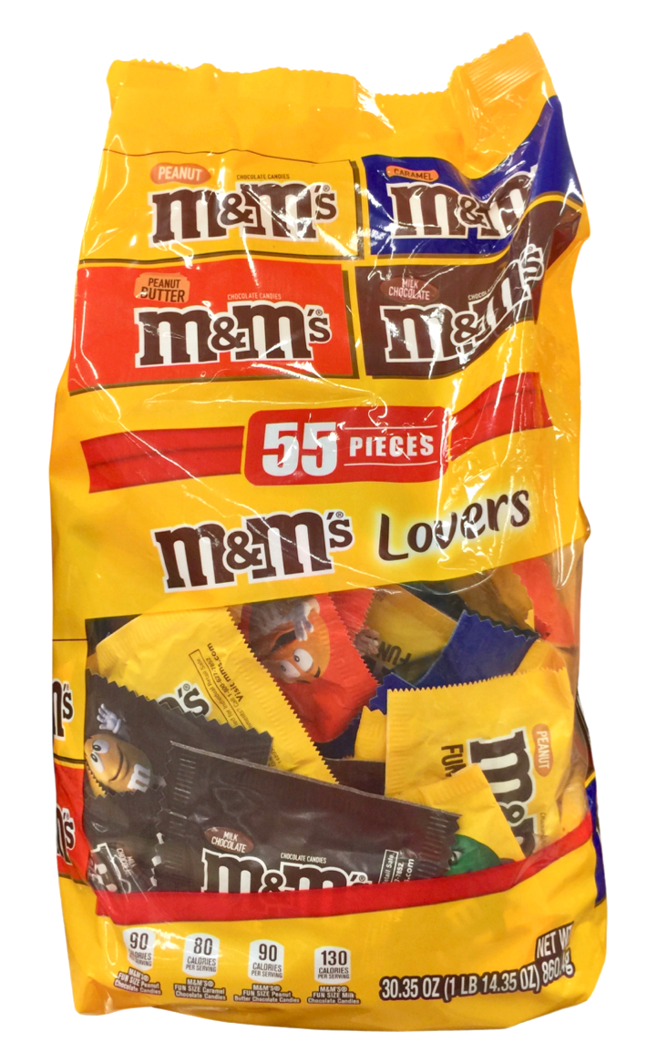 마스 Mars 펀사이즈 M&M's 러버스 4가지맛 파티팩 55pc (860g)