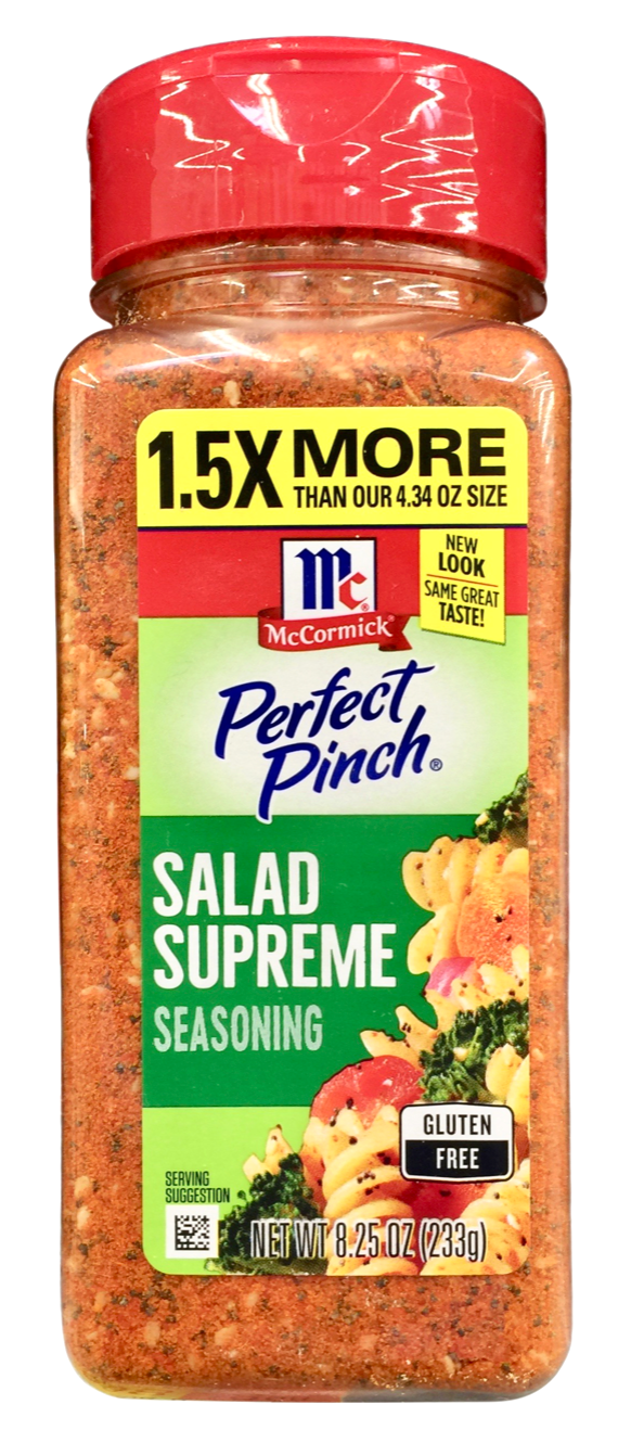 맥코믹 McCormick 퍼펙트핀치 슈가/글루텐-프리 0칼로리 샐러드 수프림 시즈닝 233g