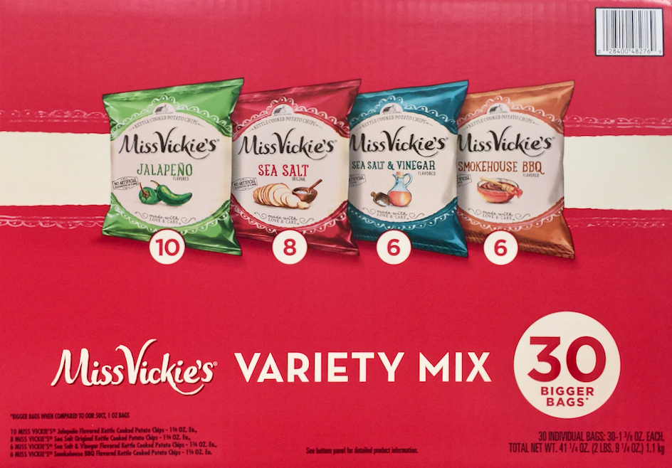 미스빅키 Miss Vickie's 버라이어티믹스 감자칩 4가지맛 30팩 (1.16kg)