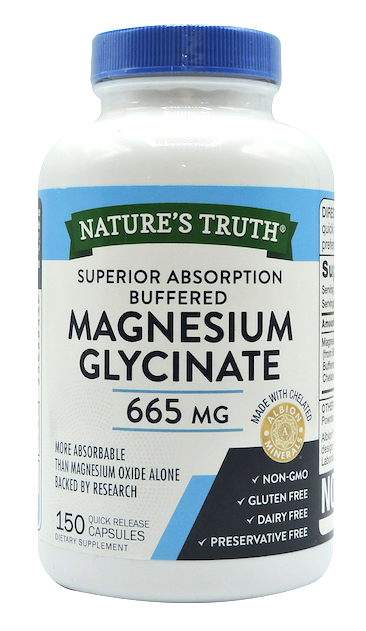 네이처스트루스 Nature's Truth Non-GMO 마그네슘 글리시네이트 665mg 150정 *고흡수율*
