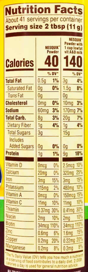 네슬레 Nestle 네스퀵 슈가-프리 초콜렛 우유 믹스 453g