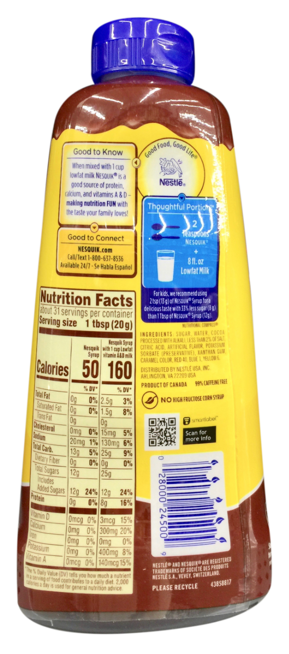 네슬레 Nestle 네스퀵 초콜렛 시럽 623g