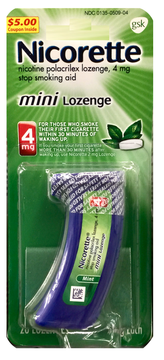 글락소스미스클라인 GSK 니코렛 니코틴 4mg 미니 금연 로젠지 민트맛 20정 *FDA 인증*