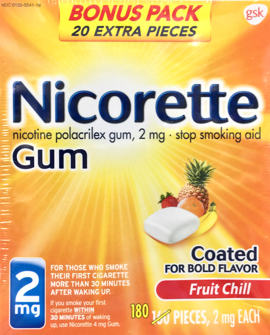 글락소스미스클라인 GSK 니코렛 니코틴 2mg 금연껌 Fruit Chill 160pc *FDA 인증*