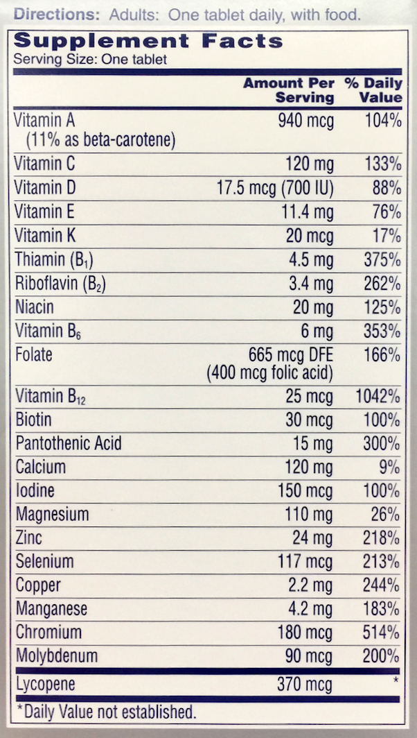 50+ 바이엘 원어데이 맨즈 멀티 100정