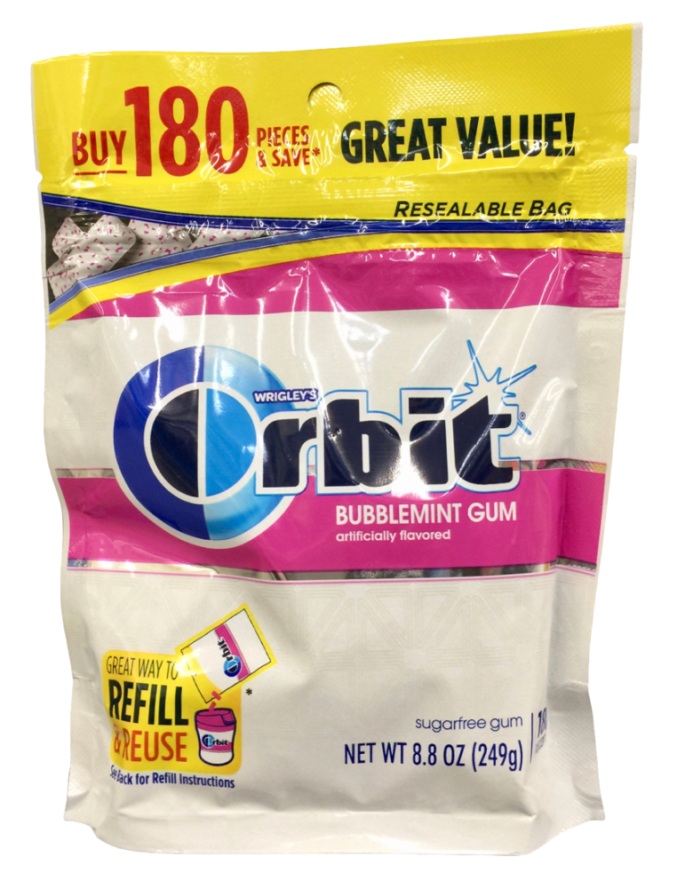 오빗 Orbit 버블민트 무설탕 껌 180pc *ADA 승인*