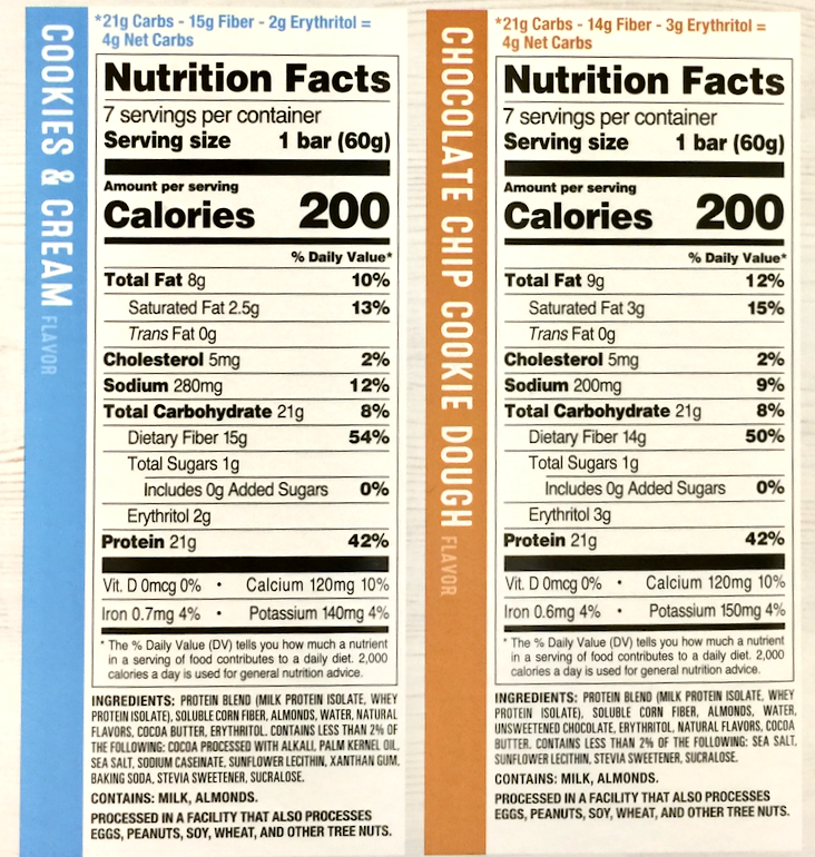 퀘스트 Quest 글루텐-프리 무설탕 쿠키 단백질바 60g 14ct (840g) *단백질 21g*