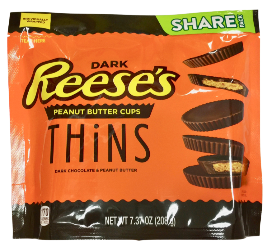 허쉬 리세스 글루텐-프리 땅콩버터 다크초콜렛 씬즈 208g