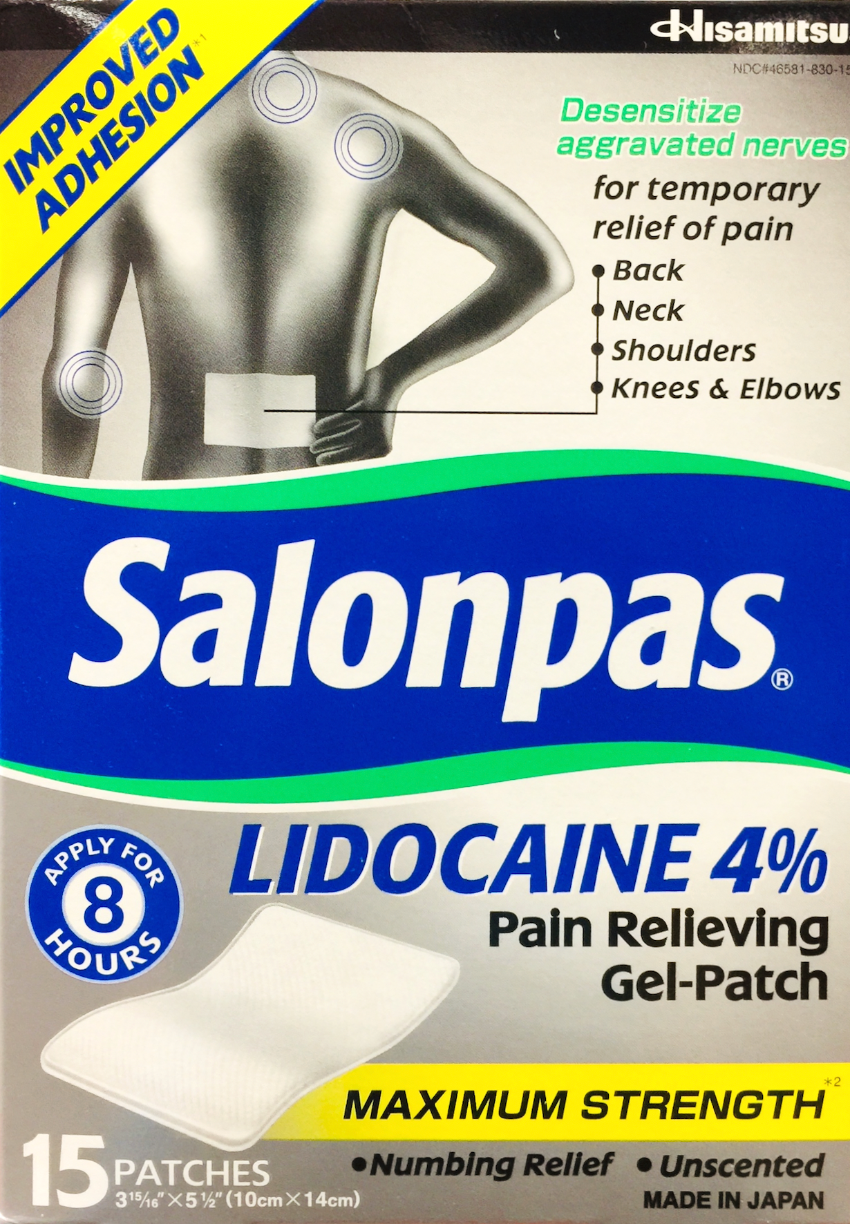 히사미추 리도카인 4% 대형 10 x 14cm 살론파스 15매