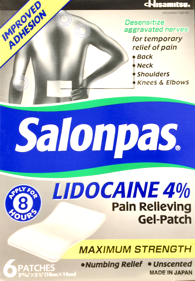 히사미추 리도카인 4% 대형 10 x 14cm 살론파스 6매