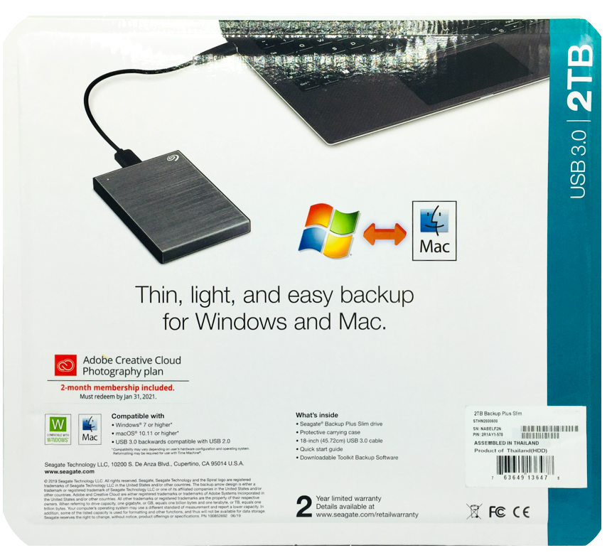 시게이트 Seagate 외장하드 드라이브 2TB