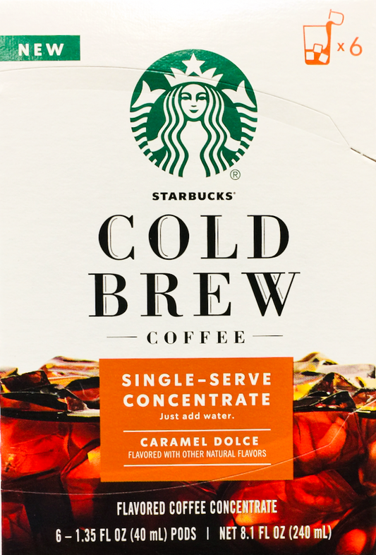 스타벅스 Starbucks 콜드브루 카라멜돌체 농축 커피 40ml 6ct (240ml)