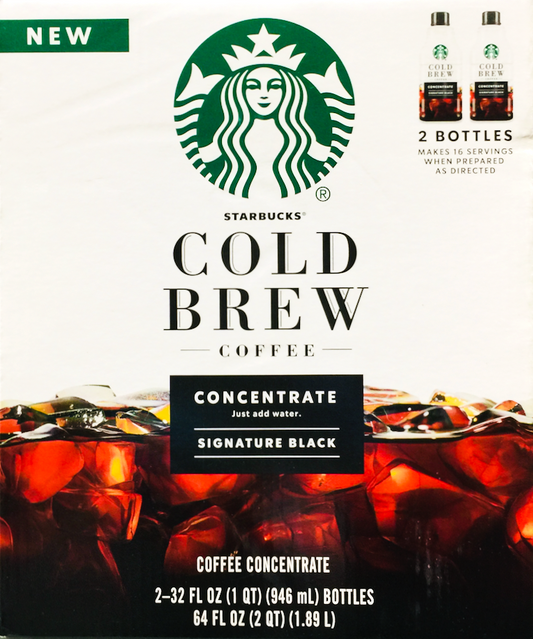 스타벅스 Starbucks 콜드브루 시그니처 블랙 농축 커피 946ml 2ct (1.89L)