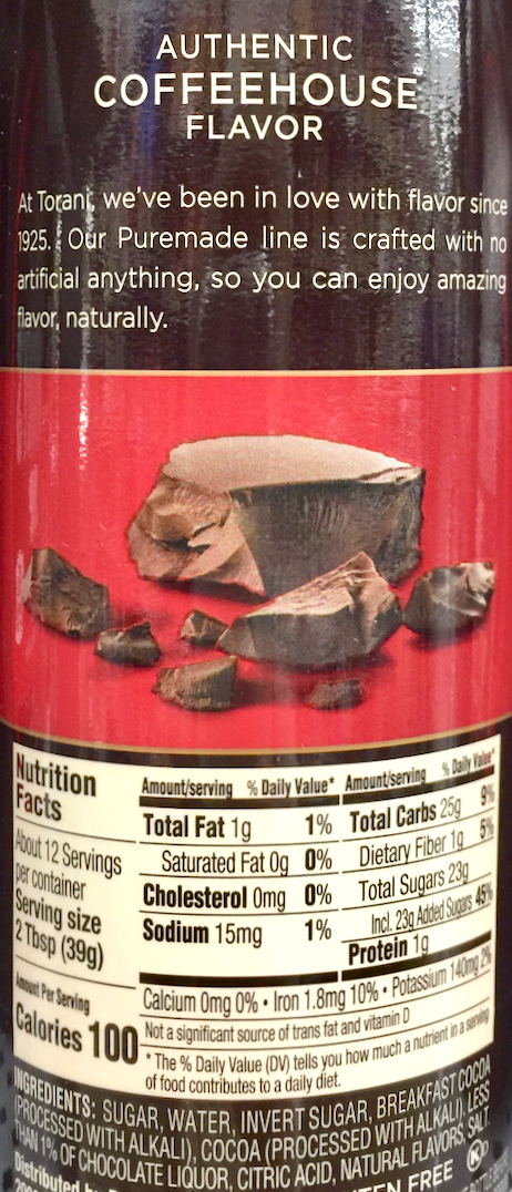 토라니 Torani GMO-프리 다크초콜렛 커피 & 디저트 토핑 소스 468g