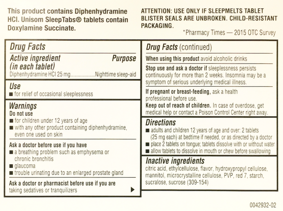 12+ 사노피 유니솜 디펜하이드라민 25mg 슬립멜트 수면유도 츄어블 24정