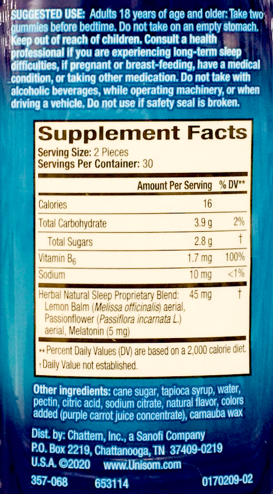 12+ 사노피 유니솜 약물-프리 멜라토닌 2.5mg 수면유도 거미 60정