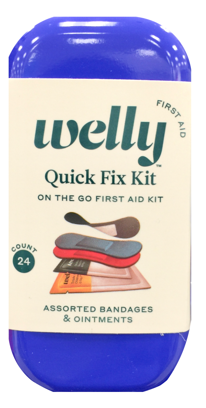 웰리 Welly 응급키트 라텍스-프리 헝겁밴드 & 항생연고 Tin 24pc