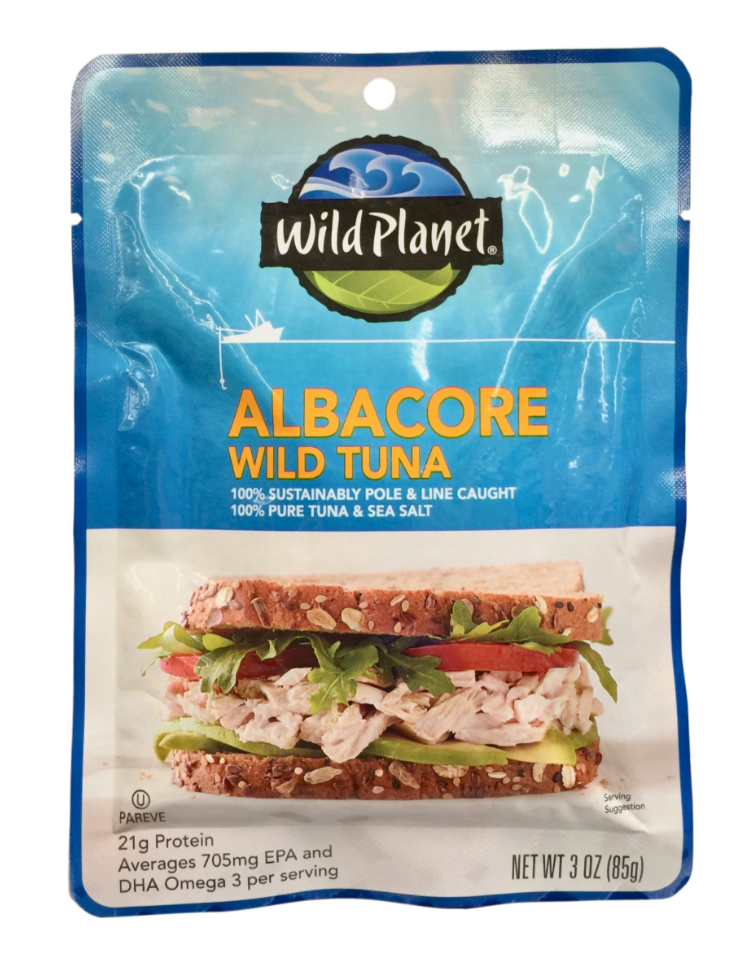 와일드플래닛 Wild Planet Non-GMO BPA/방부제-프리 알바코어 참치 파우치 85g 6ct (510g)