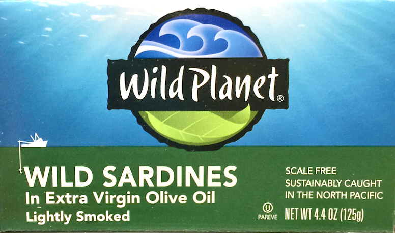 와일드플래닛 Wild Planet Non-GMO 자연산 정어리 in 엑스트라 버진 올리브 오일 125g 3ct (375g) *BPA/방부제-프리*