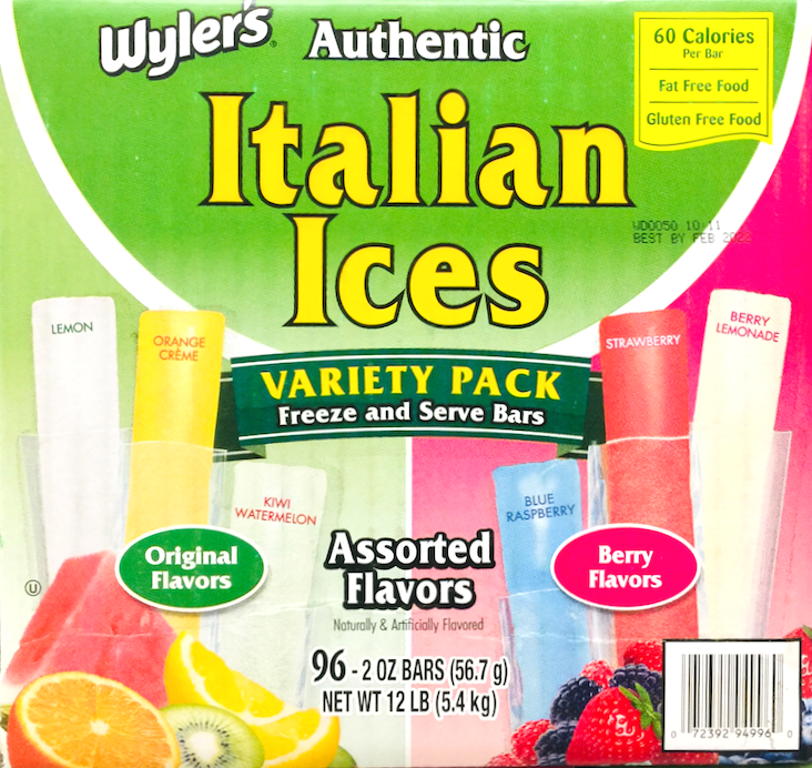 와일러 Wyler's 이탈리안 아이스 프리저 팝 6가지맛 96ct (5.4kg)
