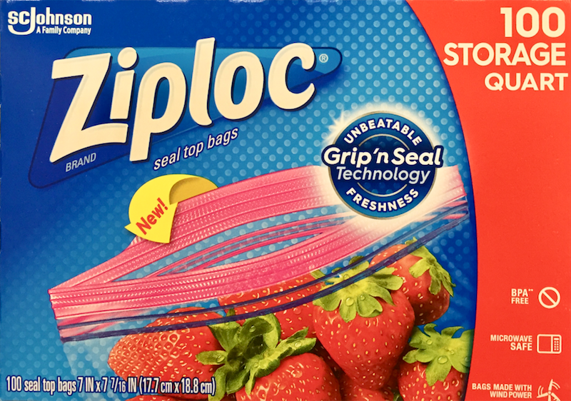 집락 Ziploc BPA-프리 지퍼백 중형 17 x 18cm 100매