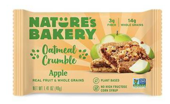 네이처스베이커리 Nature's Bakery Non-GMO 애플 오트밀 크럼 스낵바 6ct (240g)