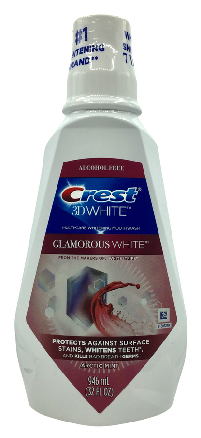 12+ P&G 크레스트 Crest 3D 화이트 글래머러스 화이트 무알콜 구강청결제 946ml 2병 (1.89L)