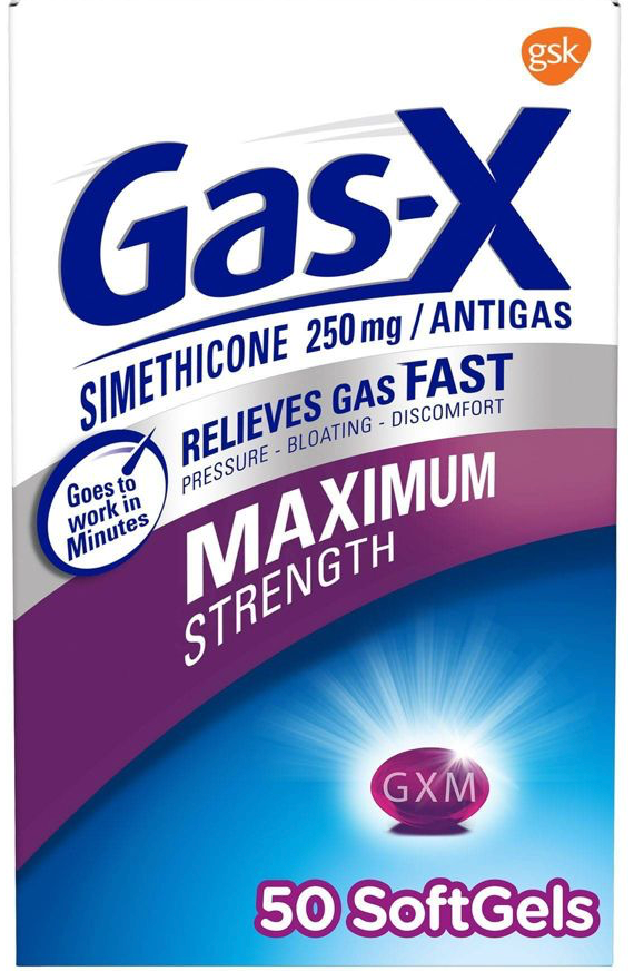 12+ 글락소스미스클라인 GSK 가스엑스 시메티콘 250mg 소프트젤 50정