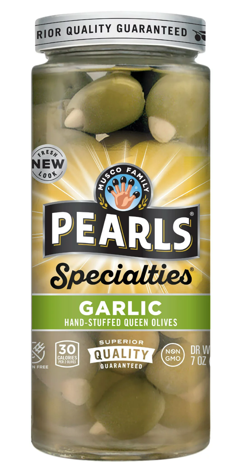펄즈 Pearls Non-GMO 그리스 갈릭 (마늘) 그린 올리브 198g