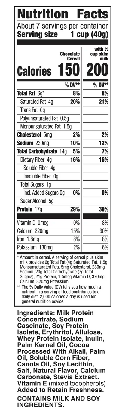 제너럴밀즈 General Mills 원더웍스 슈가/방부제-프리 초콜렛 케토 시리얼 289g