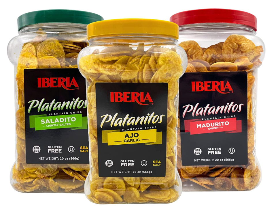 이베리아 Iberia Non-GMO 글루텐-프리 플랜테인 칩 캐니스터 3가지맛 1.67kg