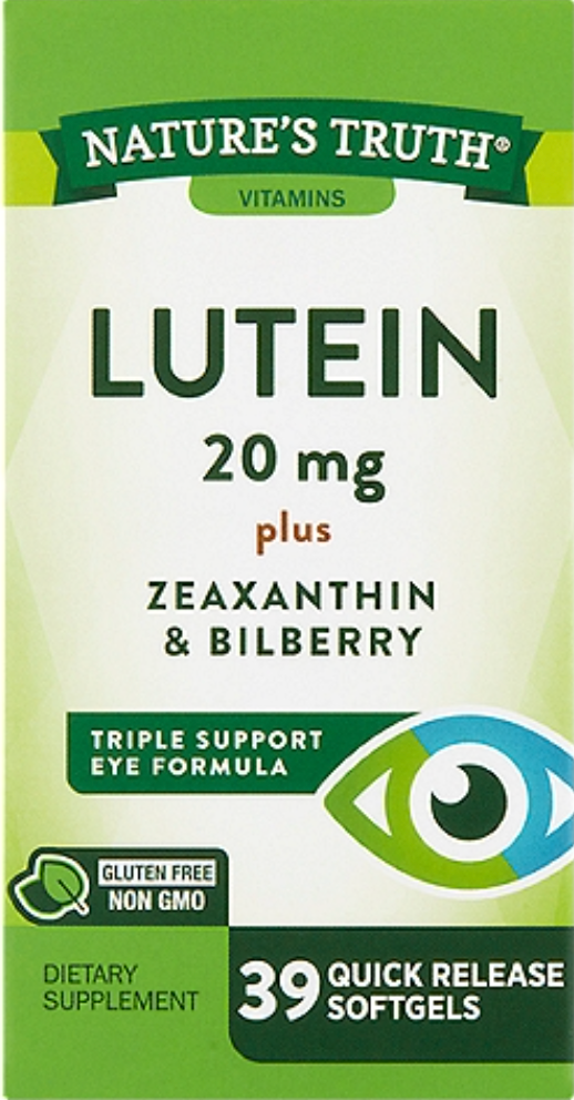 네이처스트루스 Non-GMO 루테인 20mg + 지어잔씬 빌베리 속방형 39 액정