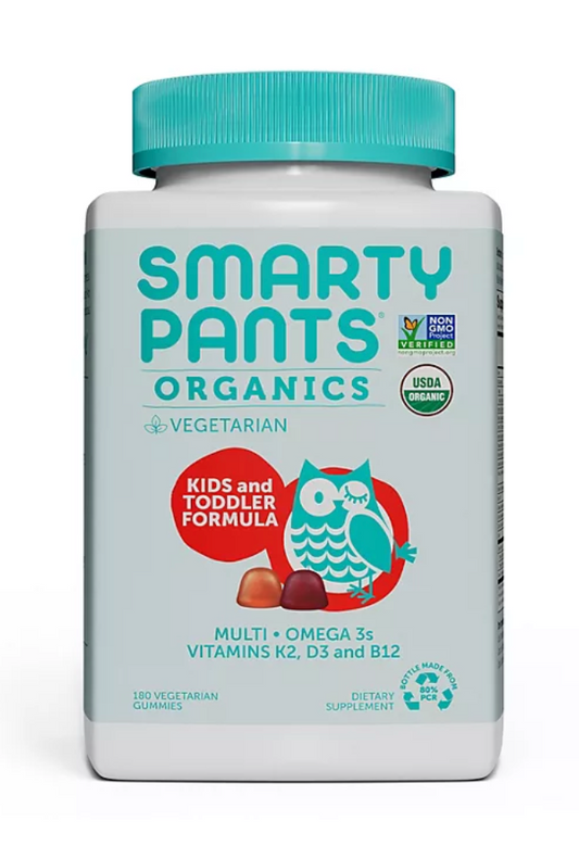 스마티팬츠 SmartyPants 유기농/Non-GMO 젤라틴-프리 프레나탈 멀티 + 오메가3 거미 180정