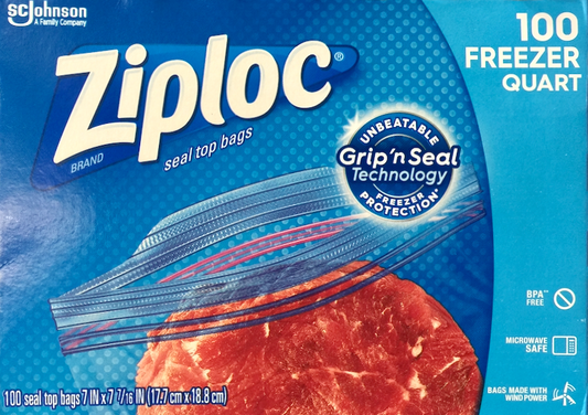 집락 Ziploc BPA-프리 지퍼백 냉동고 중형 17 x 18cm 100매