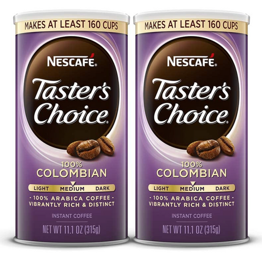 네스카페 Nescafe 테이스터스초이스 100% 콜럼비안 인스턴트 커피 캐니스터 315g 2ct (320잔)