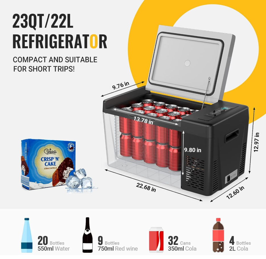부즈알브이 BougeRV 캠핑 자동차용 냉장/냉동 겸용 아이스박스 Grey